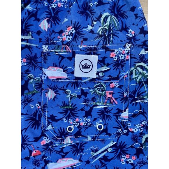 PETER MILLAR Seaside Swim Trunks w/ Koozie Men’s Blue Sz. M New Beach‎ Casual - Picture 9 of 9